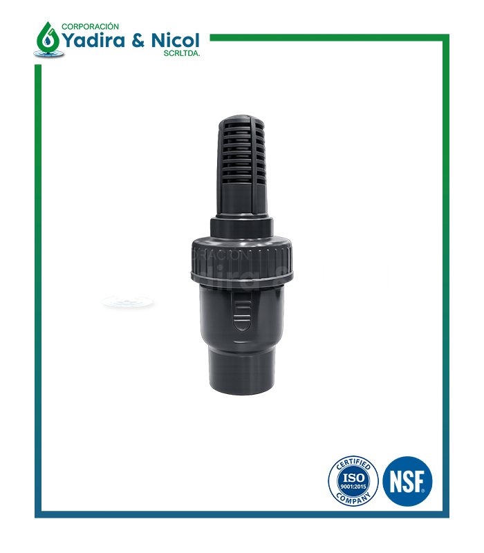 CHECK CON CANASTILLA Y UNIVERSAL DE BOLA CON ROSCA PVC LD
