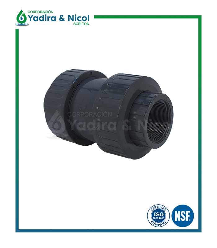 CHECK CON DOBLE UNIVERSAL CON ROSCA PVC SH-DFP