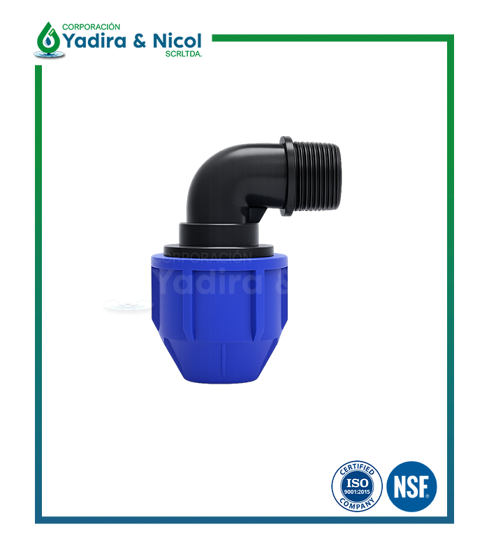 CODO 90° CON ROSCA MACHO HDPE MANGUERA LESSO