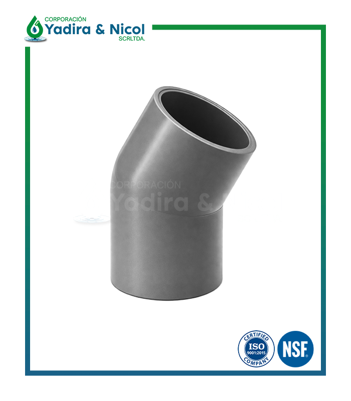 CODO DE 22.5° A PRESIÓN PVC SCH-80 LESSO