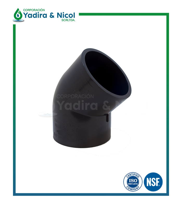 CODO DE 45° A PRESIÓN PVC SCH-80 SH-DFP