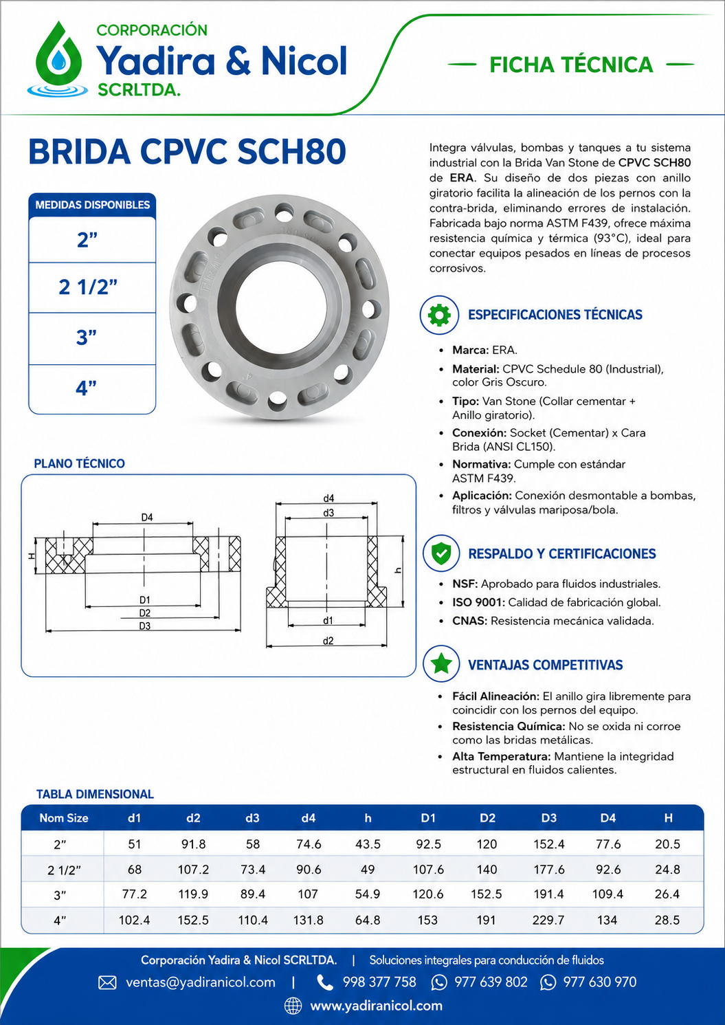 BRIDA CPVC SCH-80 ERA