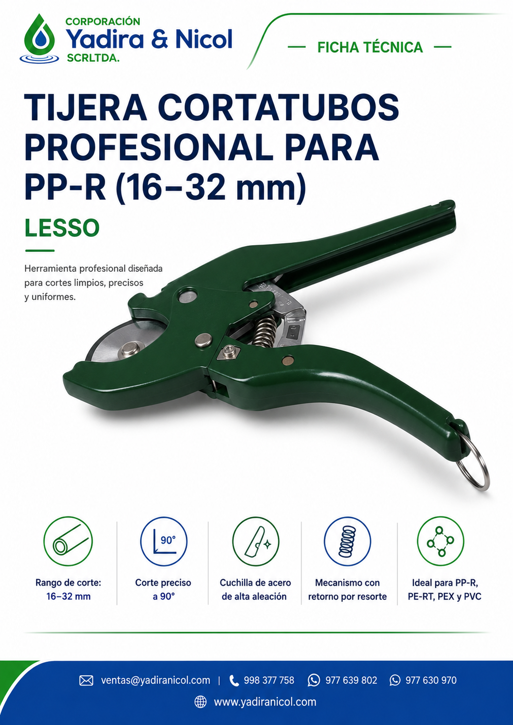 CORTADOR DE TUBERÍA PPR LESSO