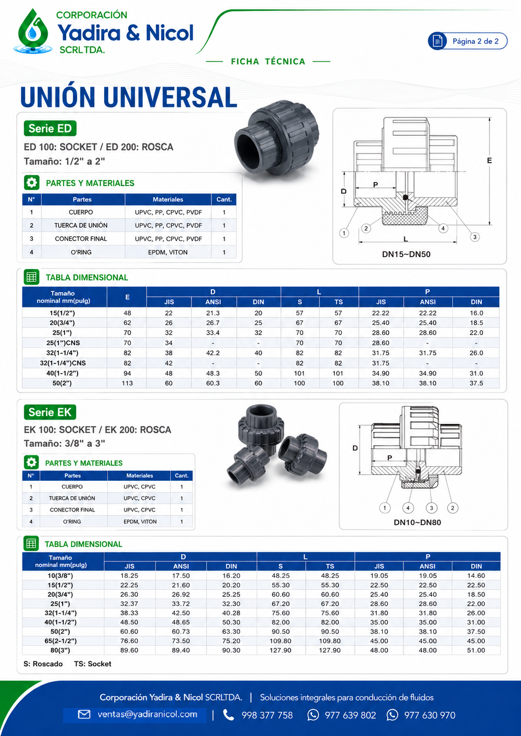 UNIÓN UNIVERSAL GRIS CON ROSCA PVC SH-DFP