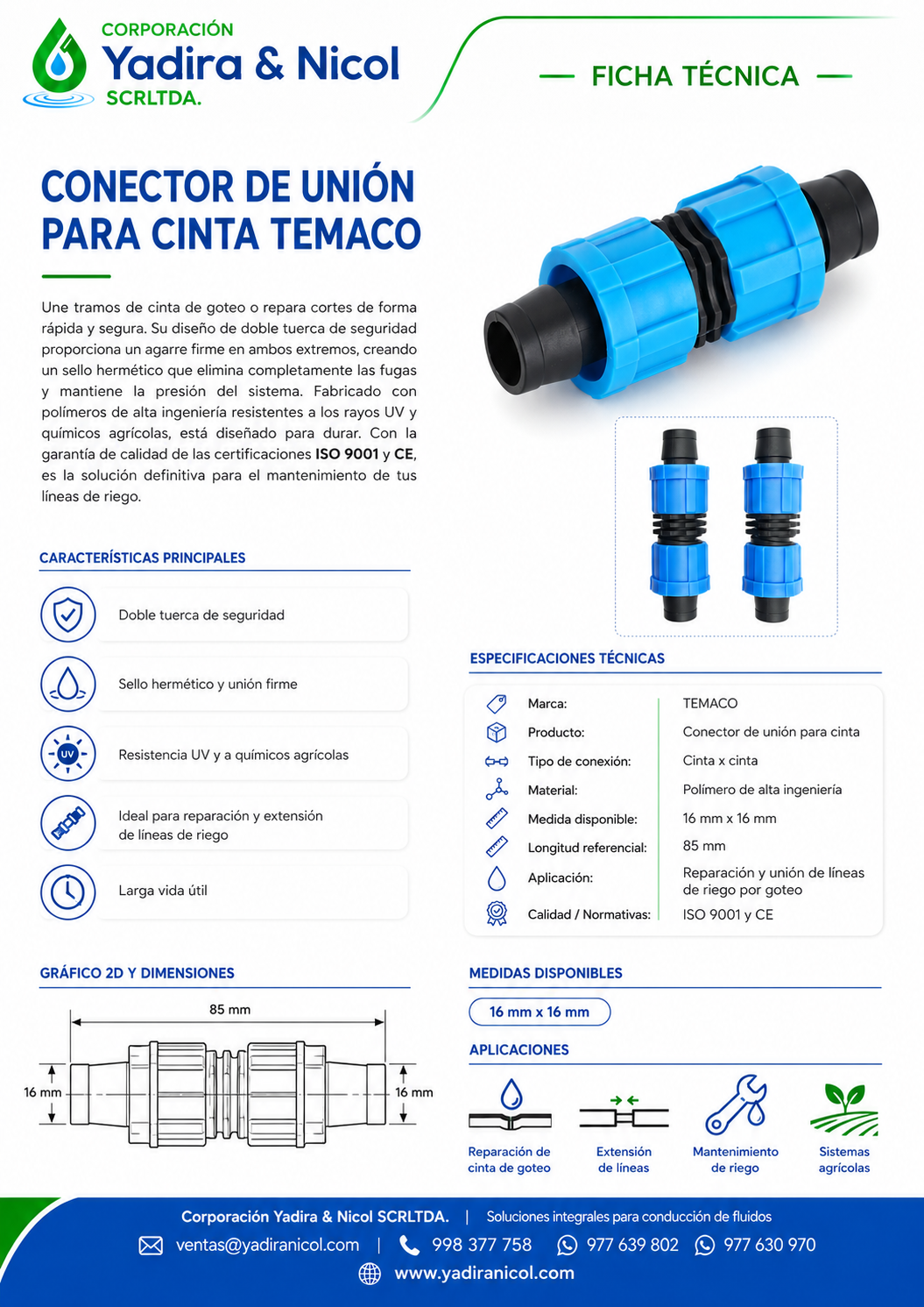 CONECTOR CINTA – CINTA HDPE TEMACO