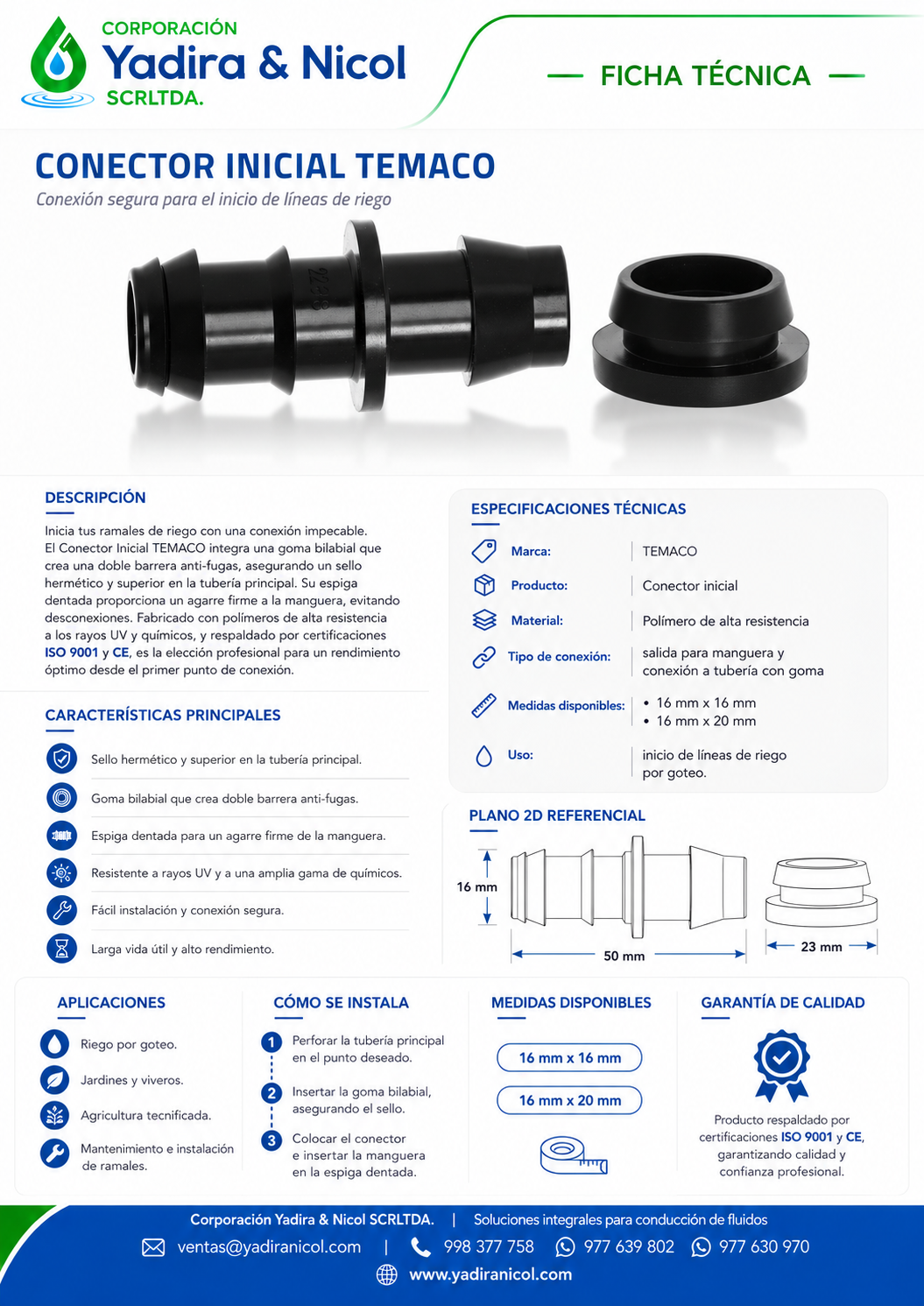 CONECTOR INICIAL HDPE TEMACO