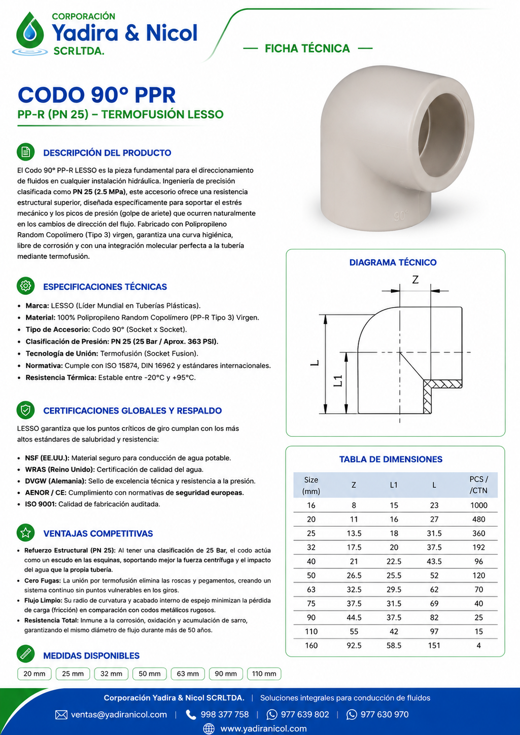 CODO DE 90° PPR LESSO