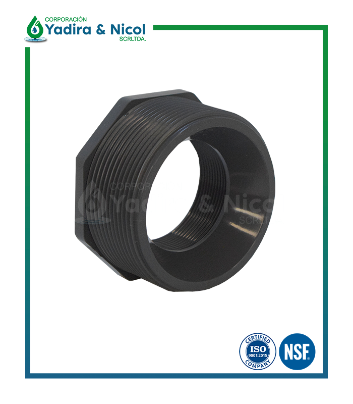 REDUCCIÓN BUSHING CON ROSCA PVC SCH-80 LESSO