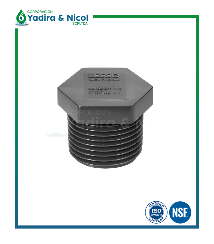 TAPON MACHO CON ROSCA PVC SCH-80 LESSO
