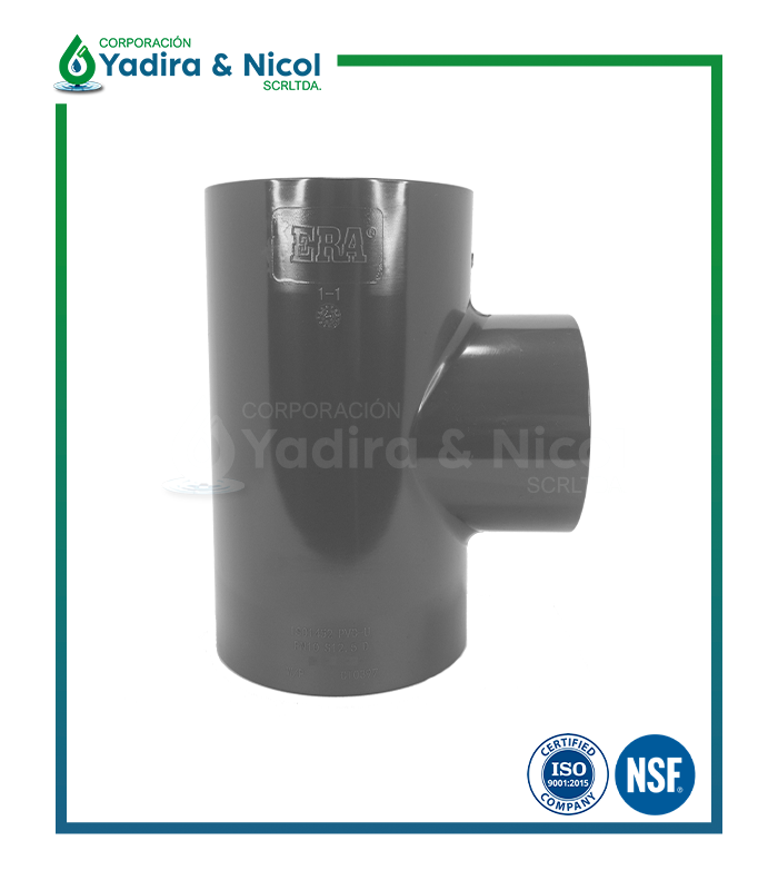 TEE CON REDUCCIÓN A PRESIÓN DIN PVC ERA