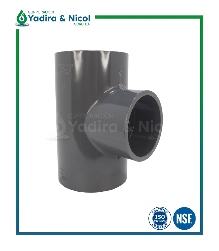TEE CON REDUCCIÓN A PRESIÓN DIN PVC ERA